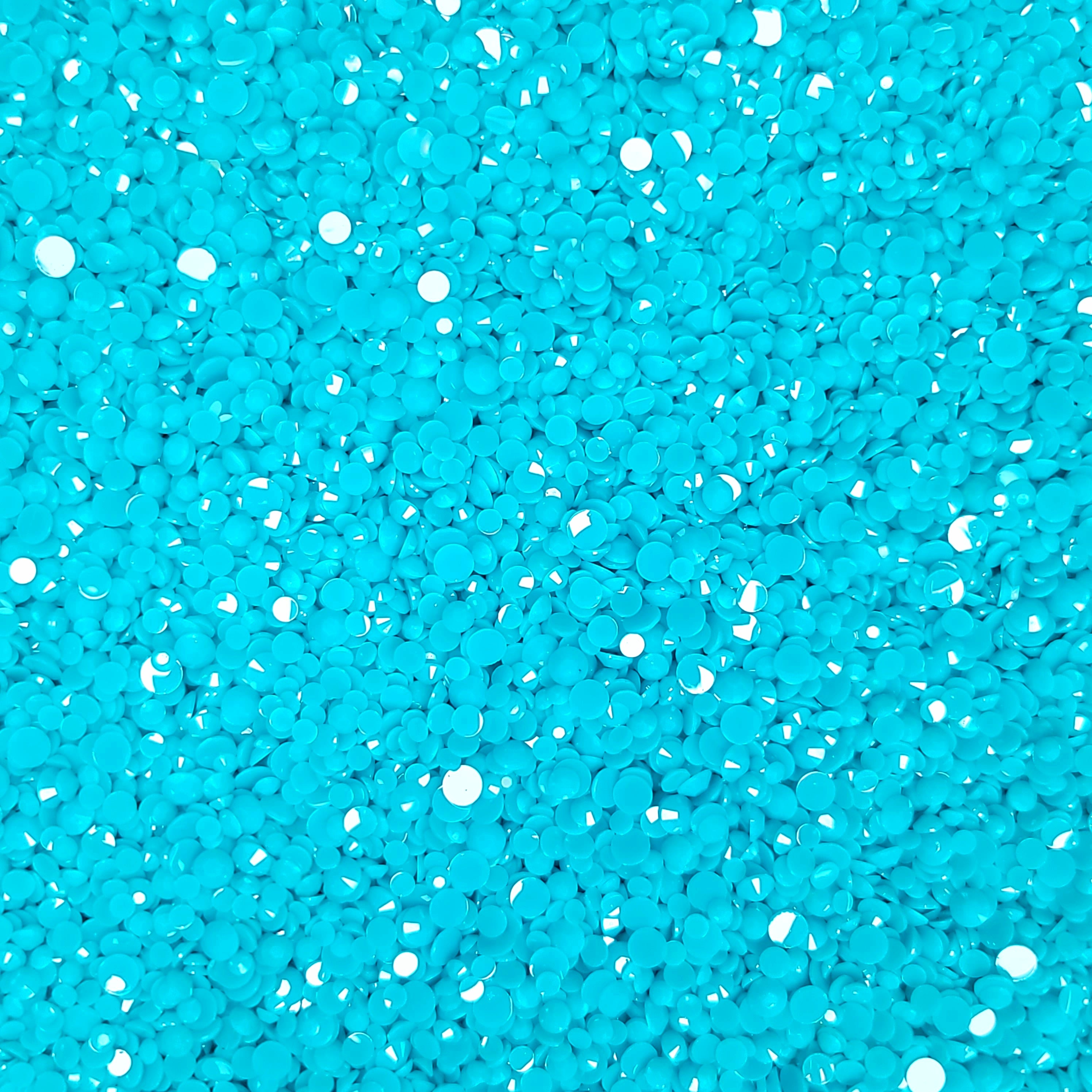 Chalk Aqua Resin Rhinestones