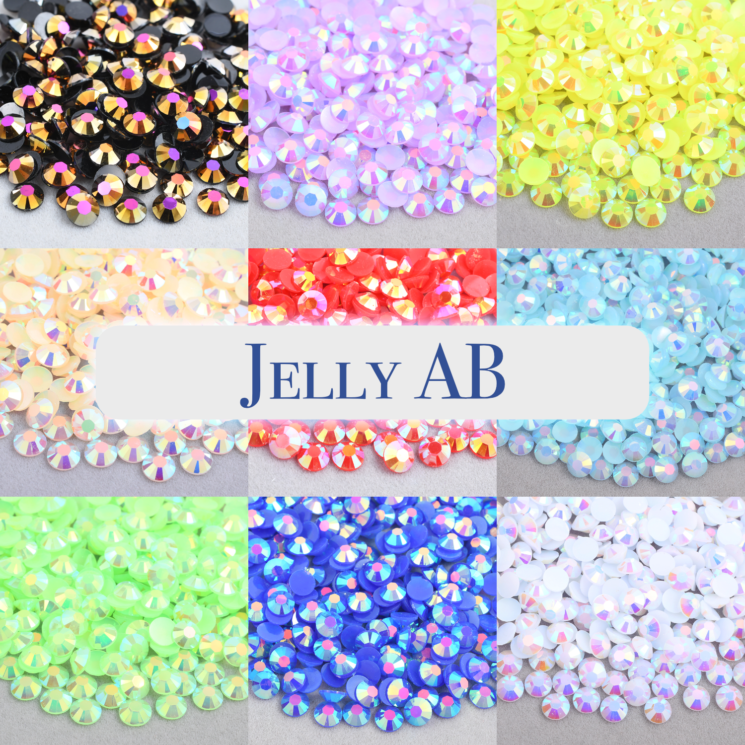 Mix Size Jelly AB Rhinestones