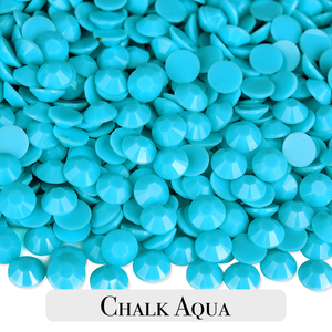 Opaque Chalk Aqua Resin Rhinestones – Sizes 3mm, 4mm & 5mm – Flatback Craft Crystals – Ideal for Tumblers & DIY
