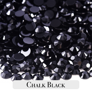 Opaque Chalk Black Resin Rhinestones – Sizes 2mm, 3mm, 4mm & 5mm – Flatback Craft Crystals – Ideal for Tumblers & DIY