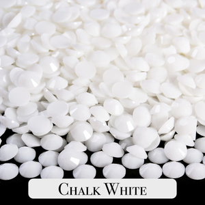 Opaque Chalk White Resin Rhinestones – Sizes 2mm, 3mm, 4mm & 5mm – Flatback Craft Crystals – Ideal for Tumblers & DIY