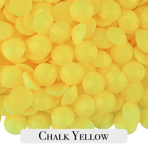 Opaque Chalk Yellow Resin Rhinestones – Sizes 3mm, 4mm & 5mm – Flatback Craft Crystals – Ideal for Tumblers & DIY