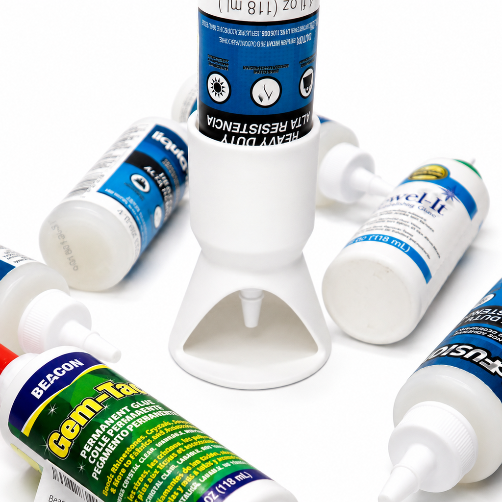 Inverted Glue Bottle Holder for Crafting | 2oz & 4oz | Tip-Ready Design