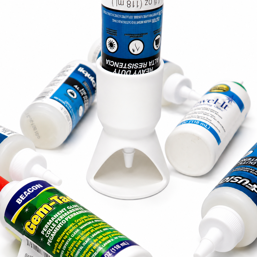 Inverted Glue Bottle Holder for Crafting | 2oz & 4oz | Tip-Ready Design