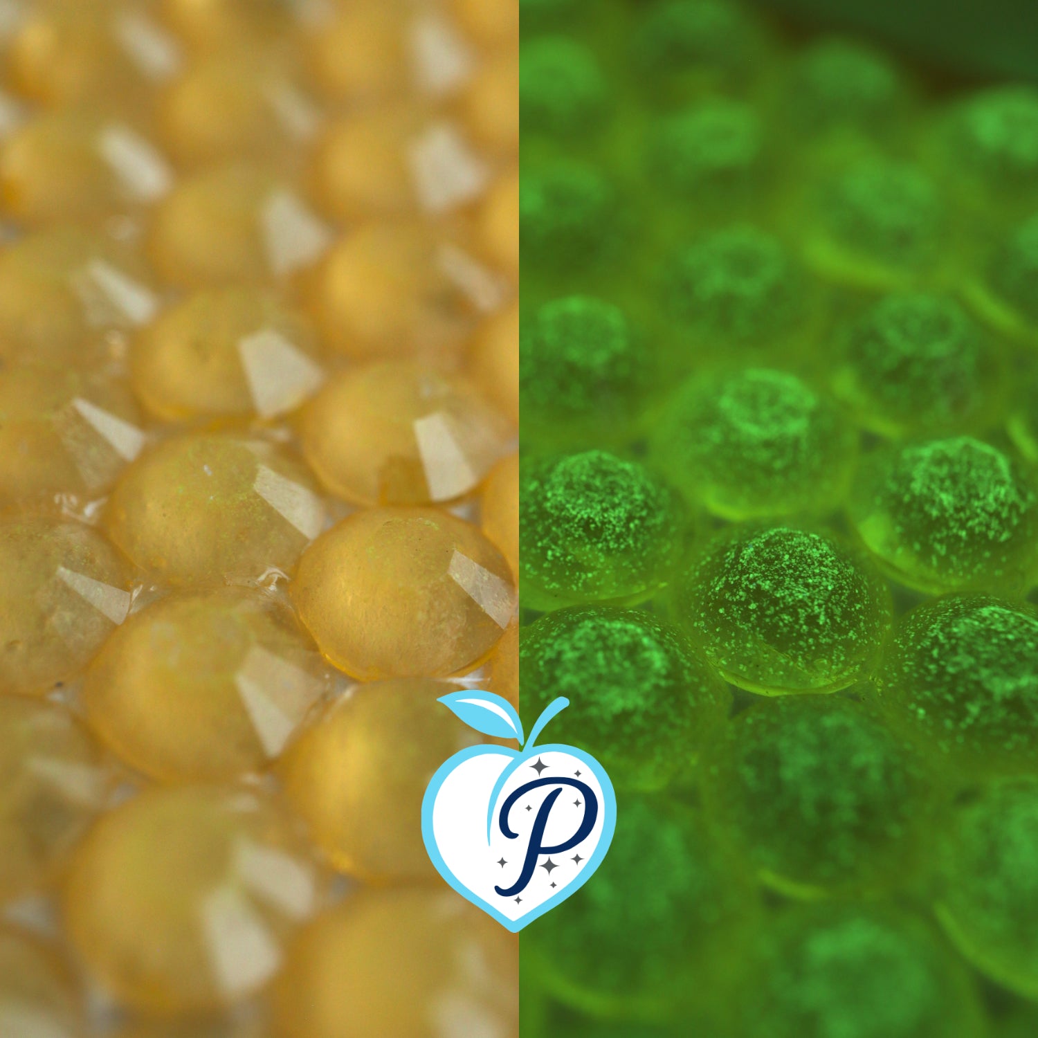 Glow in the dark Cheddar Resin Rhinestones – Sizes 3mm, 4mm & 5mm – Flatback Craft Crystals – Ideal for Tumblers & DIY