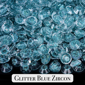 Glitter Blue Zircon Resin Rhinestones – Sizes 3mm, 4mm & 5mm – Flatback Craft Crystals – Ideal for Tumblers & DIY