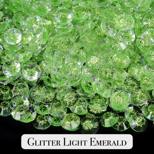Glitter Green Resin Rhinestones – Sizes 3mm, 4mm & 5mm – Flatback Craft Crystals – Ideal for Tumblers & DIY