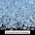 Glitter Light Sapphire Resin Rhinestones – Sizes 3mm, 4mm & 5mm – Flatback Craft Crystals – Ideal for Tumblers & DIY