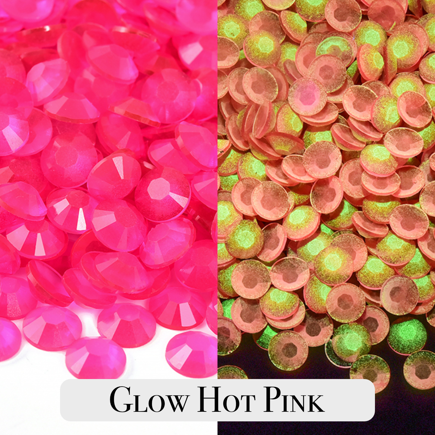 Mix Size Glow in the Dark Resin Rhinestones
