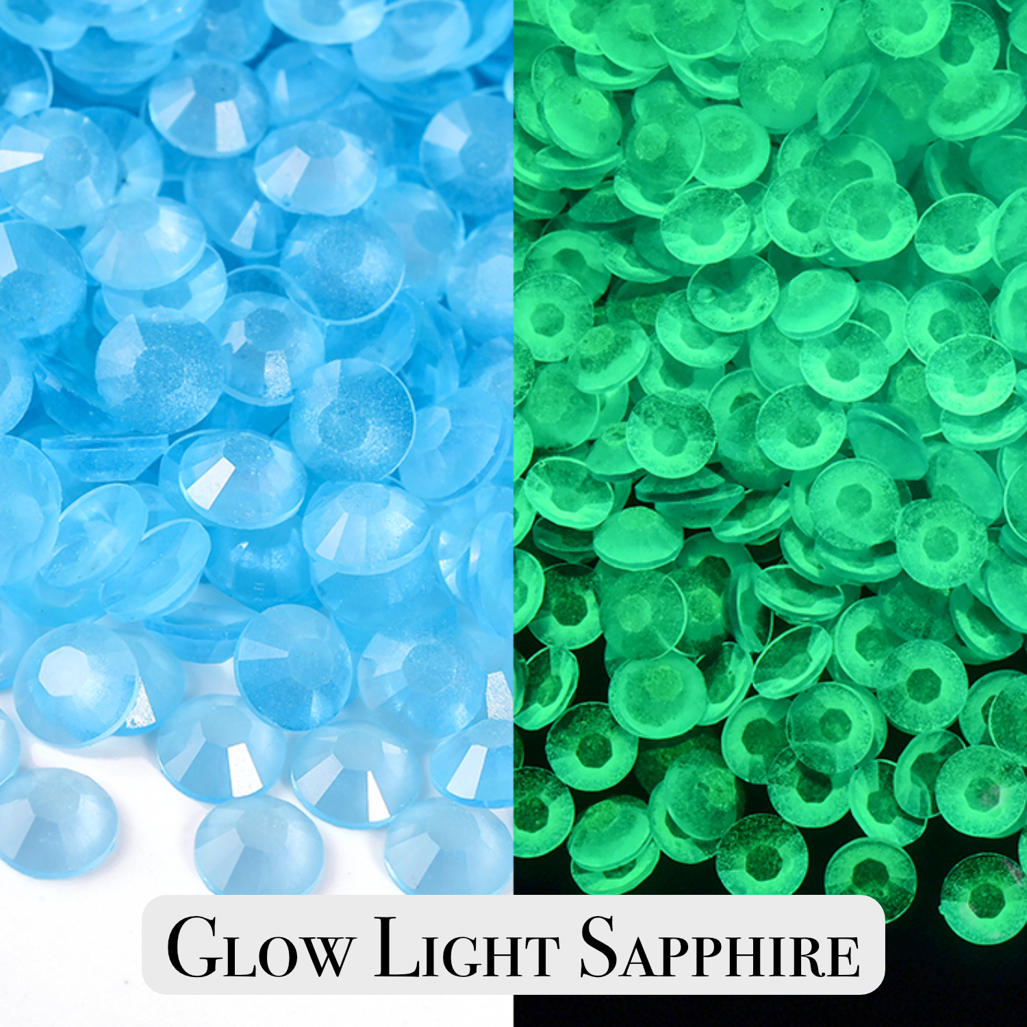 Mix Size Glow in the Dark Resin Rhinestones