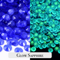 Glow in the dark Sapphire Resin Rhinestones – Sizes 3mm, 4mm & 5mm – Flatback Craft Crystals – Ideal for Tumblers & DIY