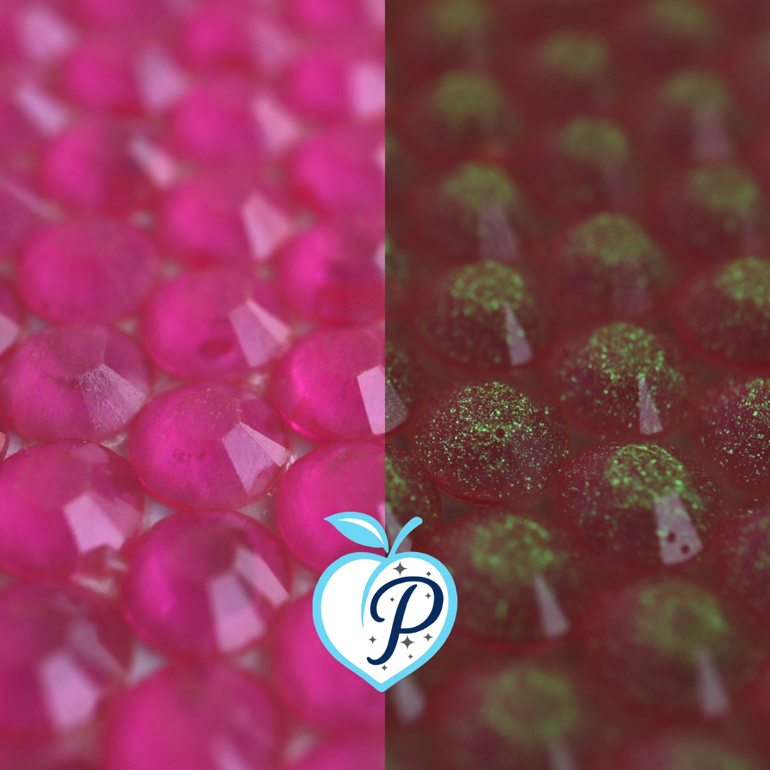 Glow in the dark Hot Pink Resin Rhinestones – Sizes 3mm, 4mm & 5mm – Flatback Craft Crystals – Ideal for Tumblers & DIY