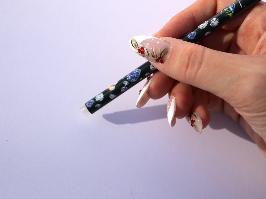 White Wax Rhinestone Picker Pencil