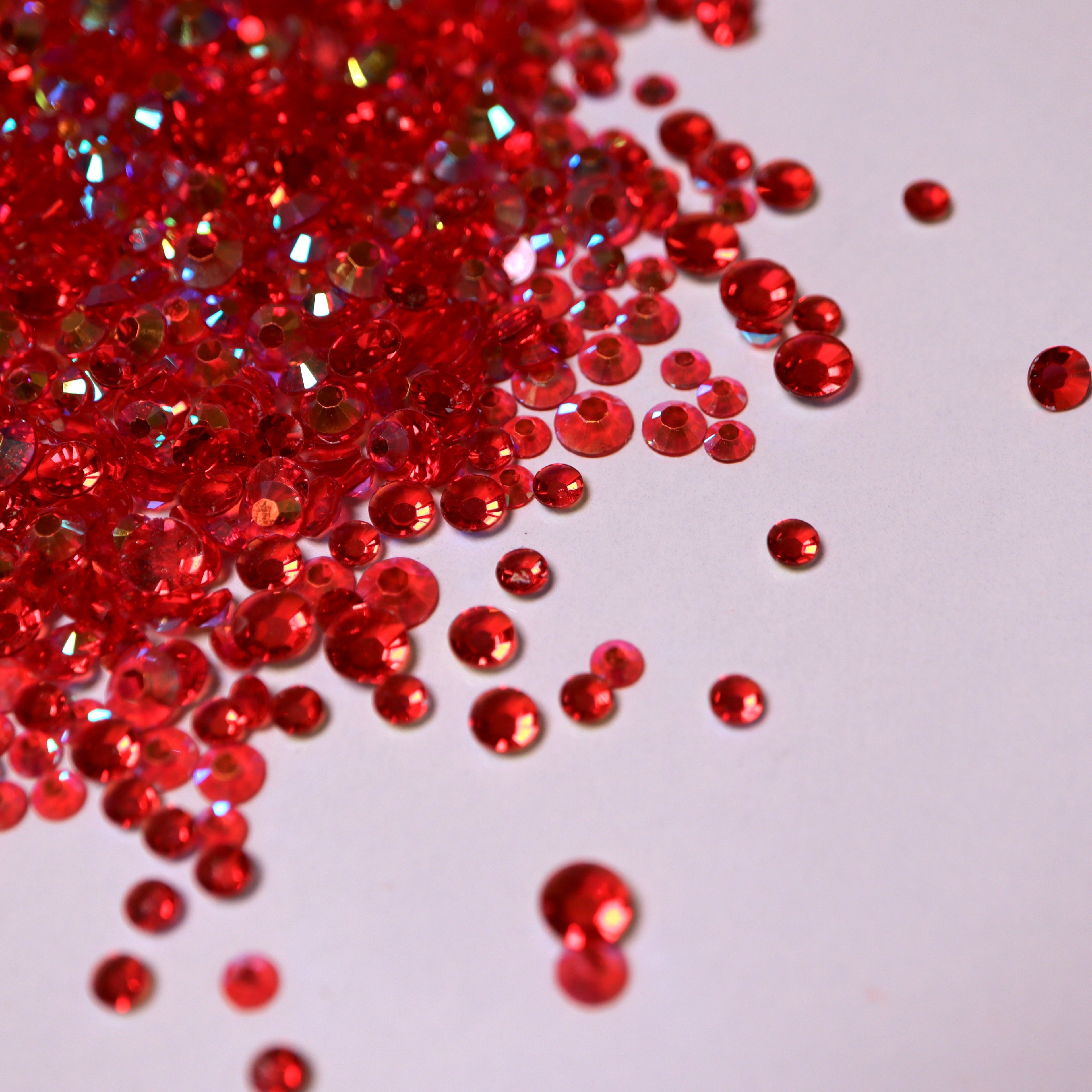 Red Clear AB Jelly Rhinestone Scoops