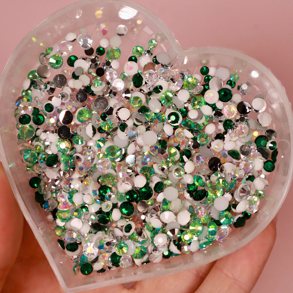 Frosted Evergreen Rhinestone Mix