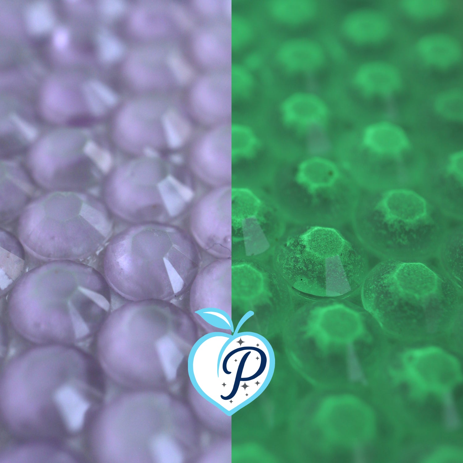 Glow in the dark Light Amethyst Resin Rhinestones – Sizes 3mm, 4mm & 5mm – Flatback Craft Crystals – Ideal for Tumblers & DIY