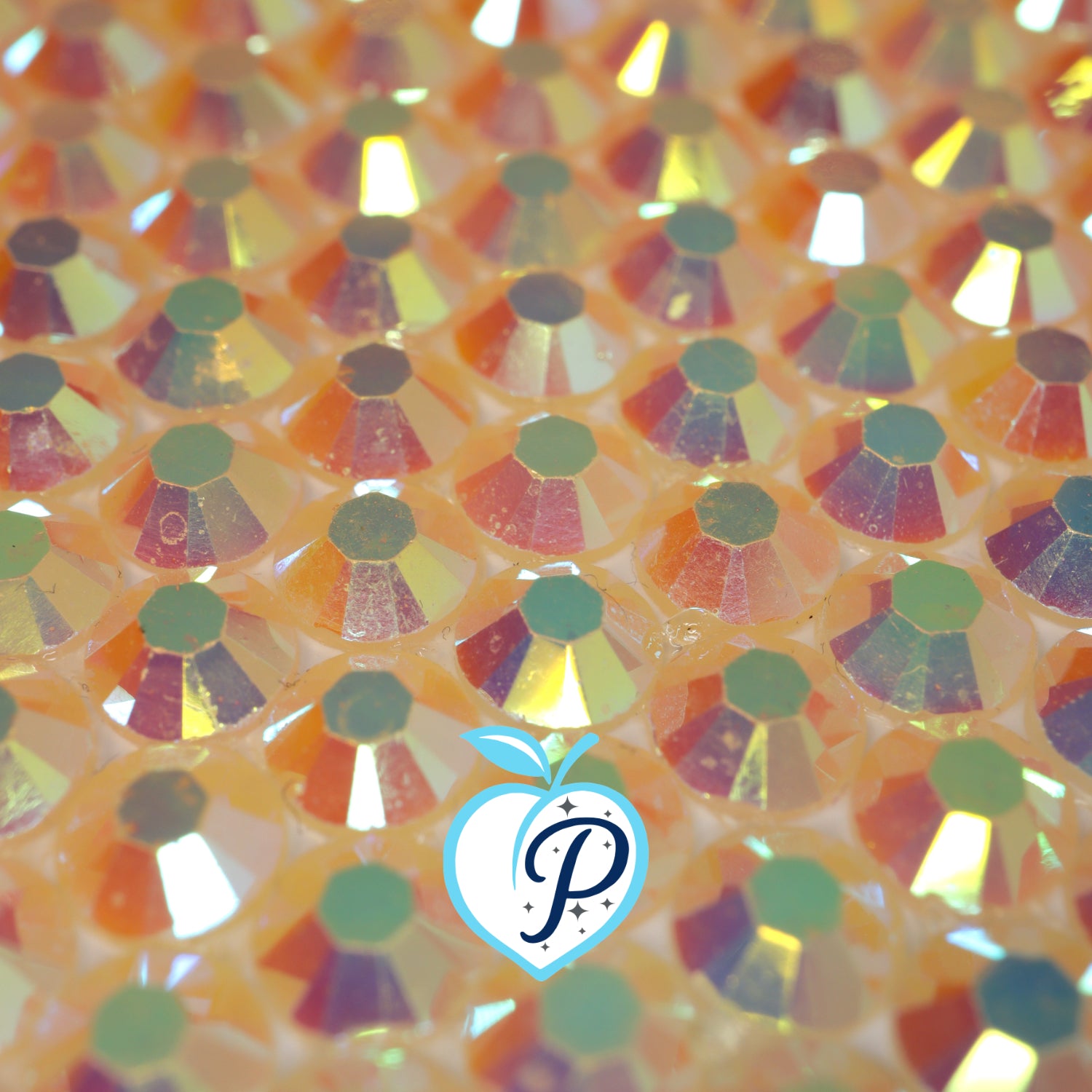 Jelly Light Peach AB Resin Rhinestones – Sizes 2mm, 3mm, 4mm & 5mm – Flatback Craft Crystals – Ideal for Tumblers & DIY