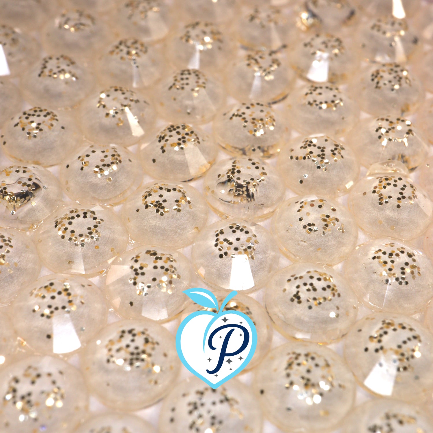 Glitter Light Peach Resin Rhinestones – Sizes 3mm, 4mm & 5mm – Flatback Craft Crystals – Ideal for Tumblers & DIY