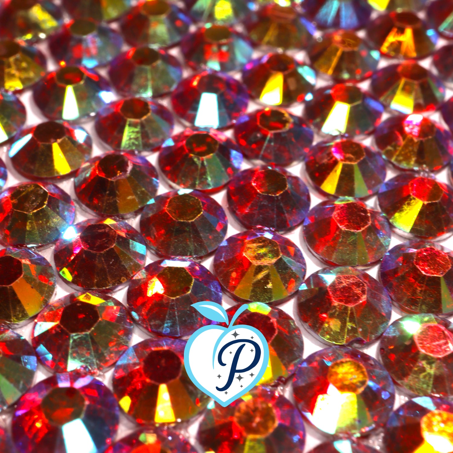 Classic Light Red AB Resin Rhinestones – Sizes 2mm, 3mm, 4mm & 5mm – Flatback Craft Crystals – Ideal for Tumblers & DIY