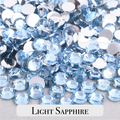 Classic Light Sapphire Resin Rhinestones – Sizes 2mm, 3mm, 4mm & 5mm – Flatback Craft Crystals – Ideal for Tumblers & DIY