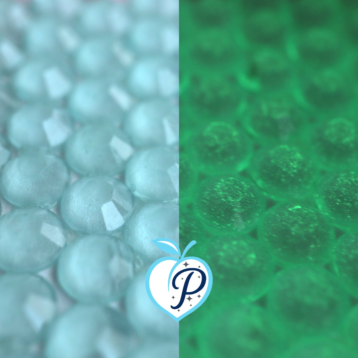 Glow in the dark Light Sapphire Resin Rhinestones – Sizes 3mm, 4mm & 5mm – Flatback Craft Crystals – Ideal for Tumblers & DIY