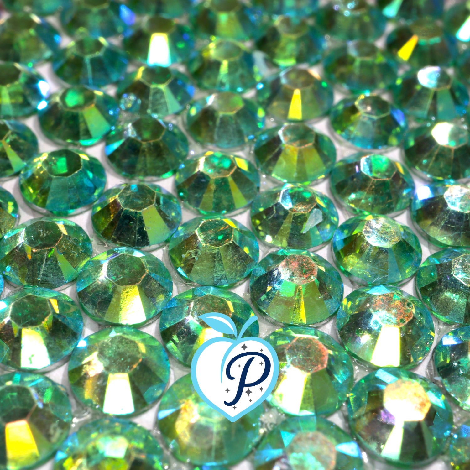 Classic Lime Green AB Resin Rhinestones – Sizes 2mm, 3mm, 4mm & 5mm – Flatback Craft Crystals – Ideal for Tumblers & DIY