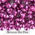 Metallic Hot Pink Resin Rhinestones – Sizes 3mm, 4mm & 5mm – Flatback Craft Crystals – Ideal for Tumblers & DIY