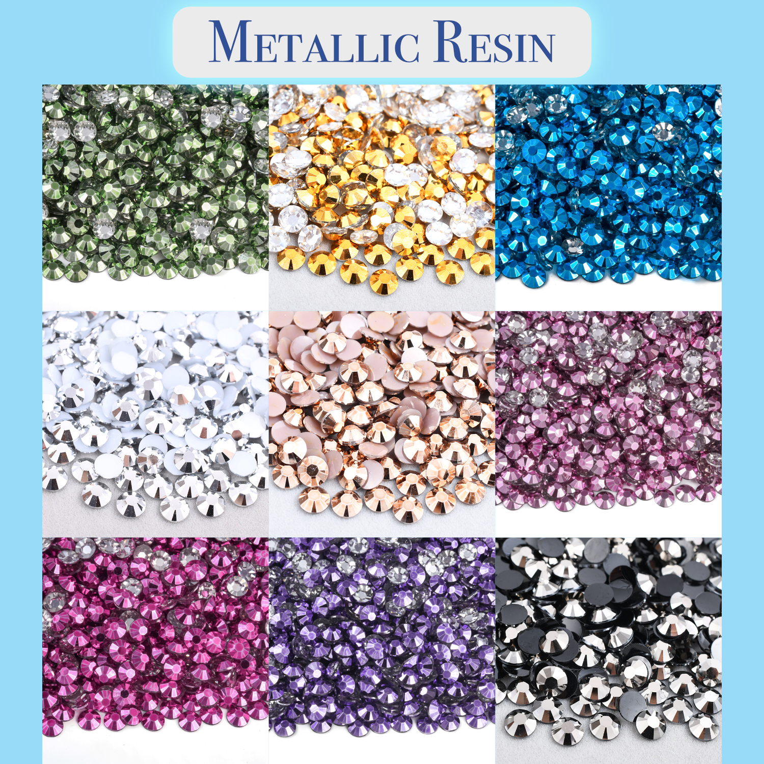 Metallic Resin Rhinestone Scoops