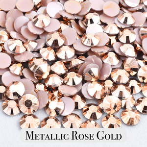 Metallic Rose Gold Resin Rhinestones – Sizes 2mm, 3mm, 4mm & 5mm – Flatback Craft Crystals – Ideal for Tumblers & DIY