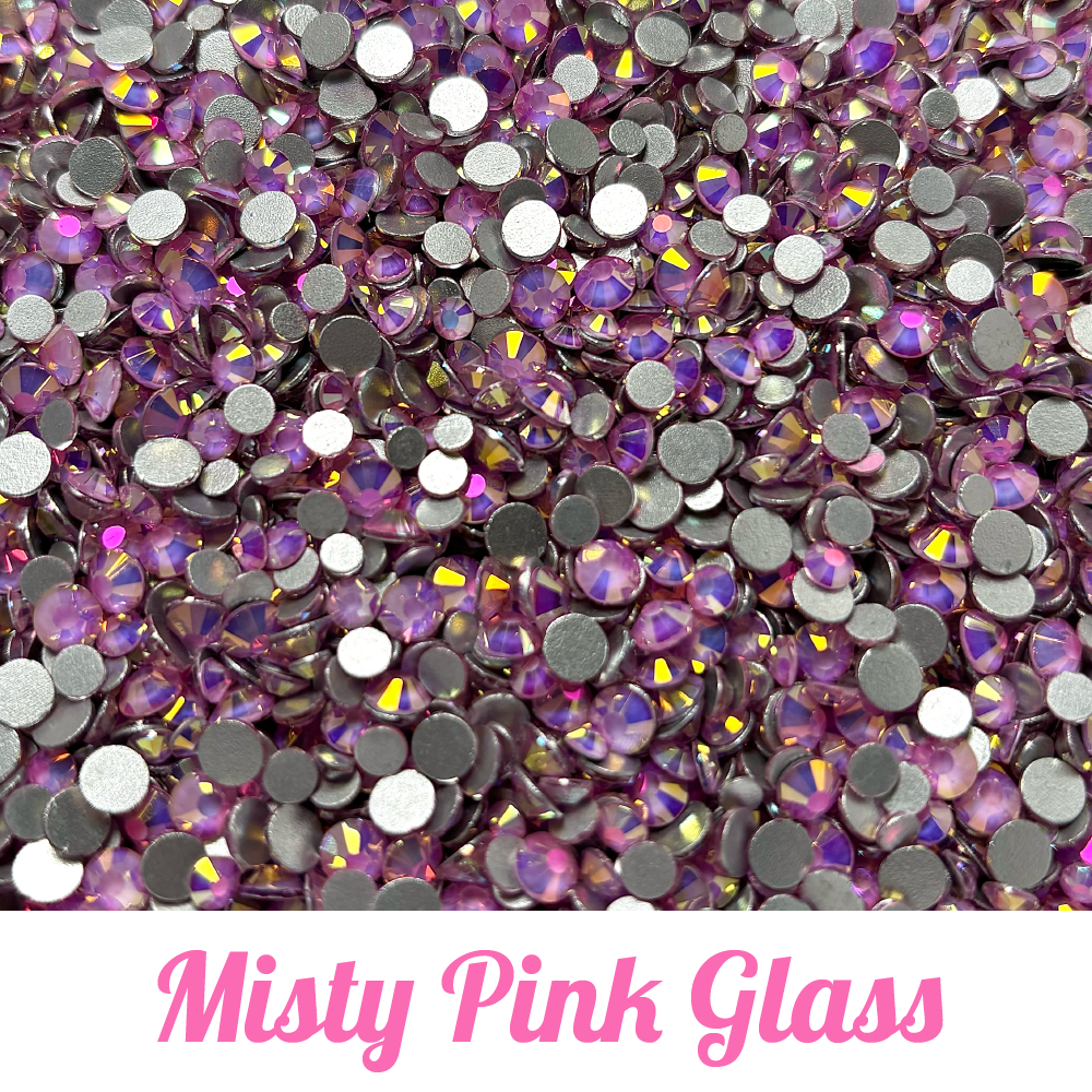 Misty Glass Rhinestone Scoops