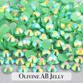 Jelly Olivine AB Resin Rhinestones – Sizes 2mm, 3mm, 4mm & 5mm – Flatback Craft Crystals – Ideal for Tumblers & DIY