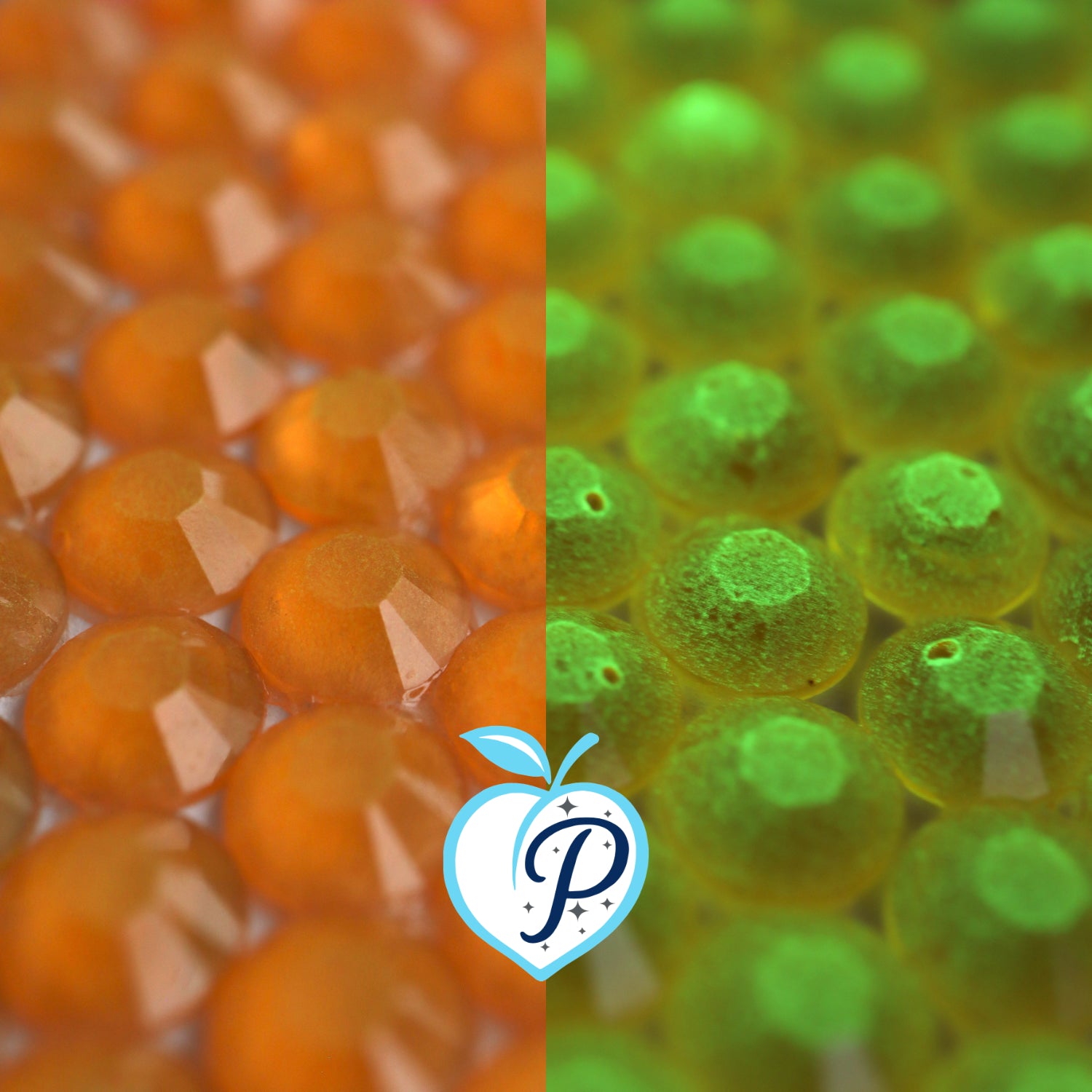 Glow in the dark Pumpkin Resin Rhinestones – Sizes 3mm, 4mm & 5mm – Flatback Craft Crystals – Ideal for Tumblers & DIY