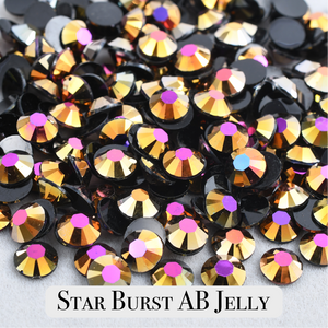 Jelly Star Burst AB Resin Rhinestones – Sizes 2mm, 3mm, 4mm & 5mm – Flatback Craft Crystals – Ideal for Tumblers & DIY