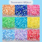 Mix Size | 3mm, 4mm, 5mm | Transparent AB Jelly Rhinestones