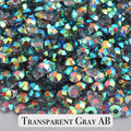 Transparent Gray AB Resin Rhinestones – Sizes 2mm, 3mm, 4mm & 5mm – Flatback Craft Crystals – Ideal for Tumblers & DIY