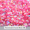 Transparent Light Rose AB Resin Rhinestones – Sizes 2mm, 3mm, 4mm & 5mm – Flatback Craft Crystals – Ideal for Tumblers & DIY