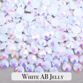 Jelly White AB Resin Rhinestones – Sizes 2mm, 3mm, 4mm & 5mm – Flatback Craft Crystals – Ideal for Tumblers & DIY