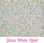 Opal Glass Rhinestone Scoops