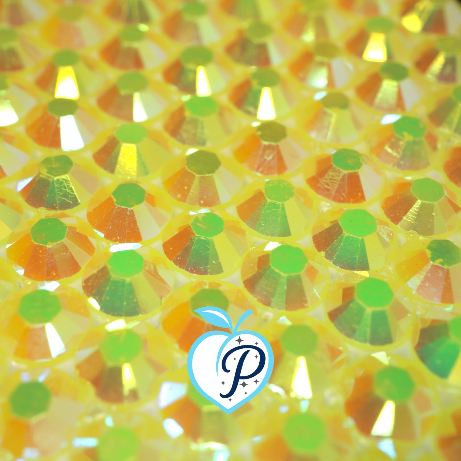 Jelly Yellow AB Resin Rhinestones – Sizes 2mm, 3mm, 4mm & 5mm – Flatback Craft Crystals – Ideal for Tumblers & DIY