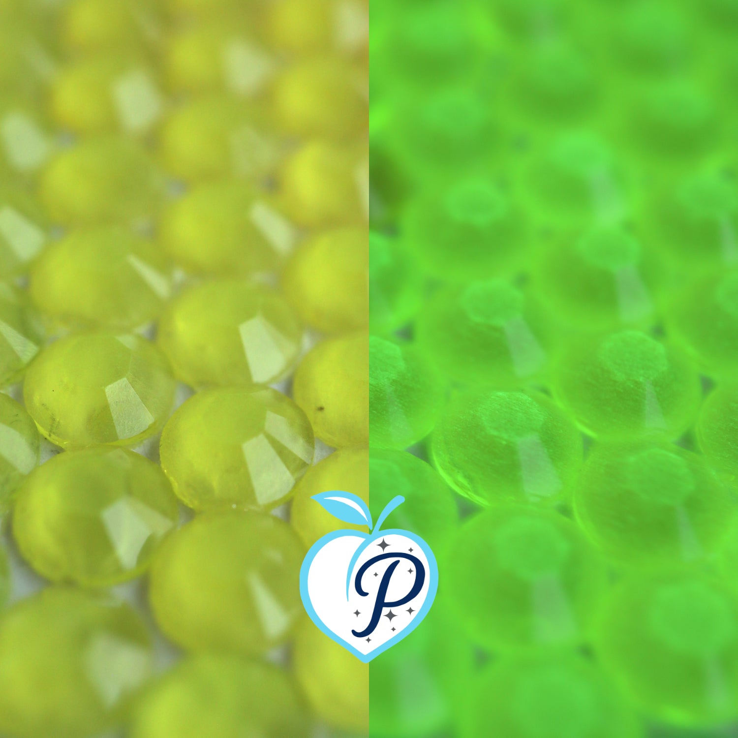 Glow in the dark Yellow Resin Rhinestones – Sizes 3mm, 4mm & 5mm – Flatback Craft Crystals – Ideal for Tumblers & DIY