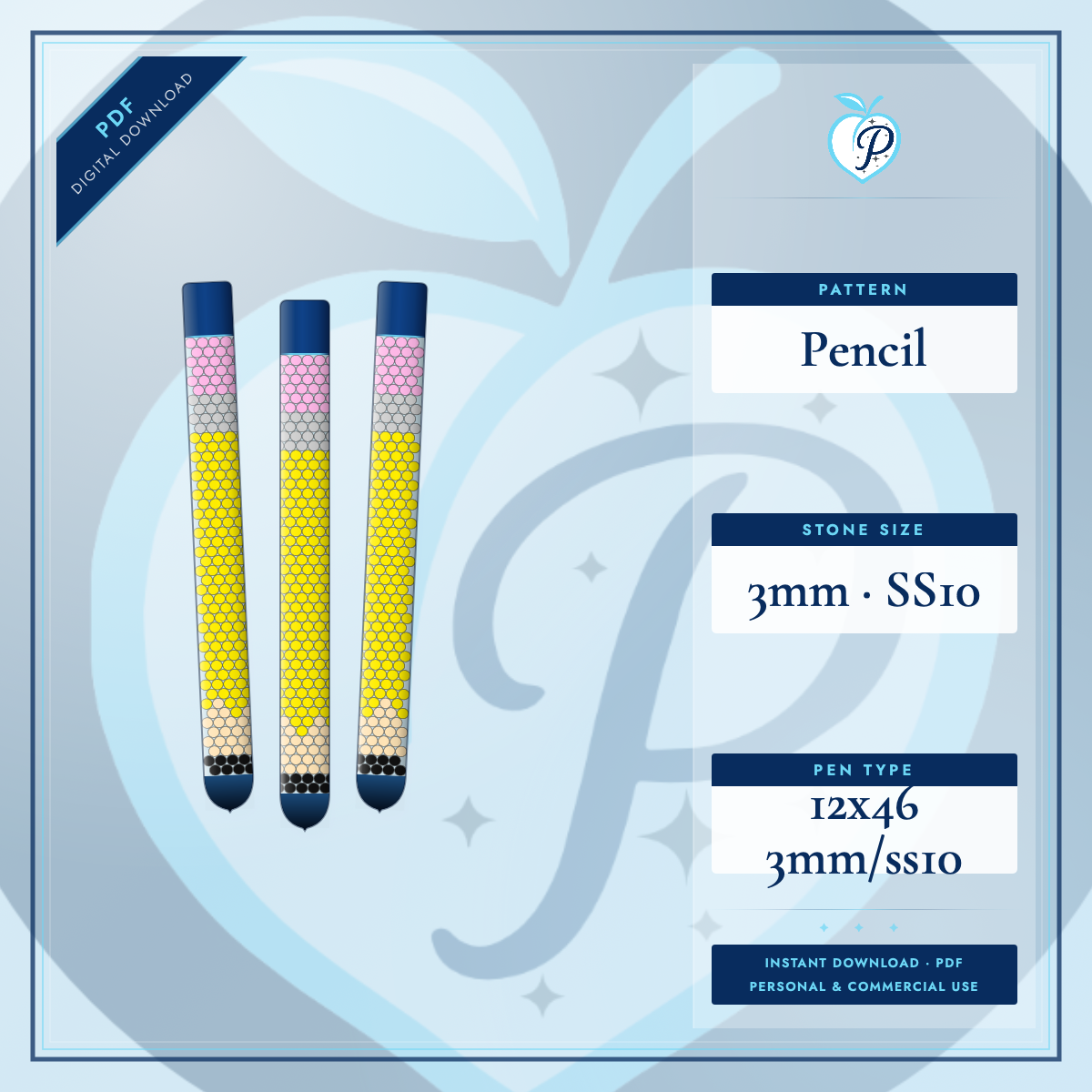 Pencil Pen Pattern (PDF ONLY)