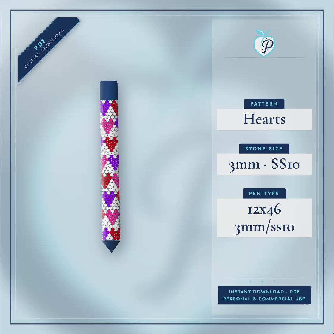 Heart Pen Pattern (PDF ONLY)