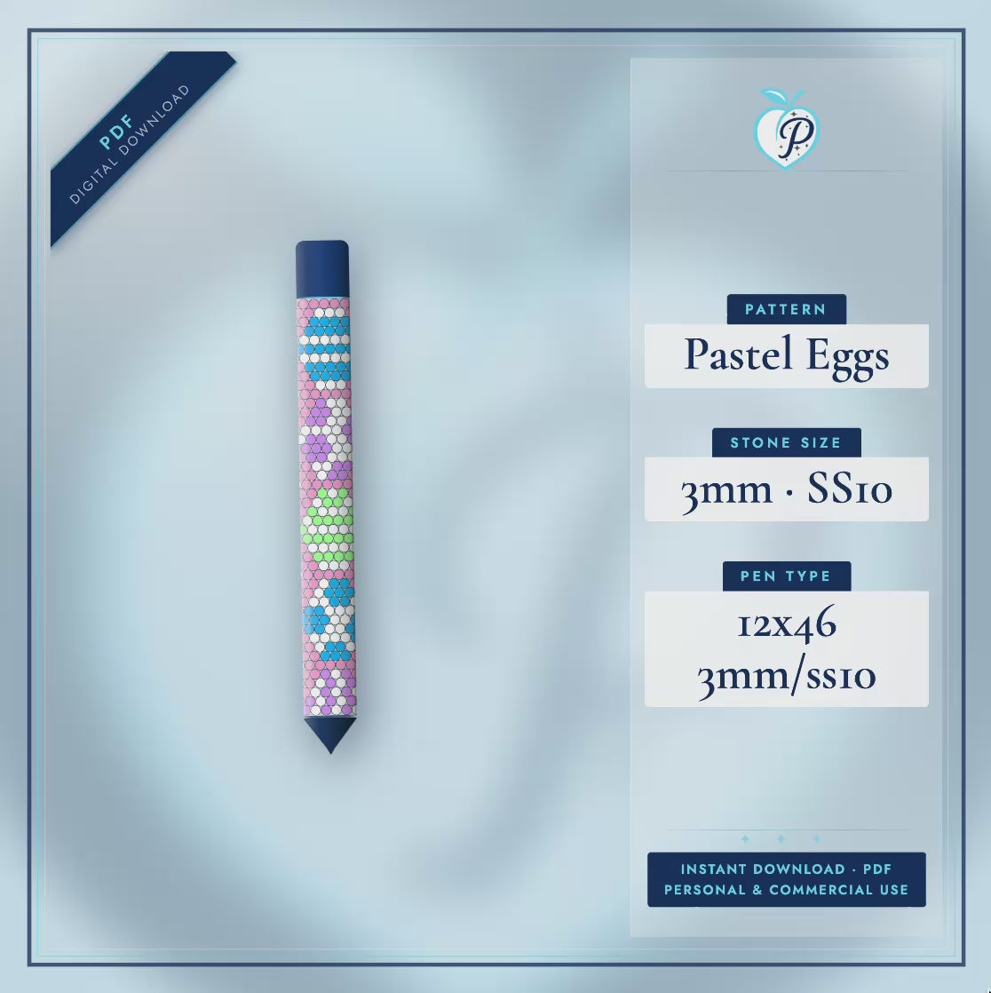Pastel Eggs Pen Pattern (PDF ONLY)