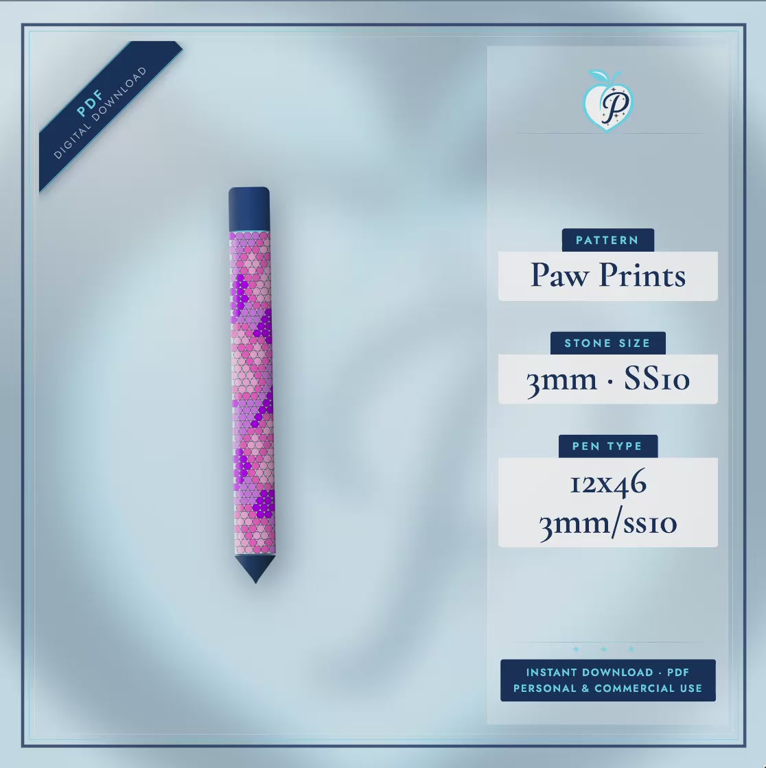 Paw Prints Pen Pattern (PDF ONLY)
