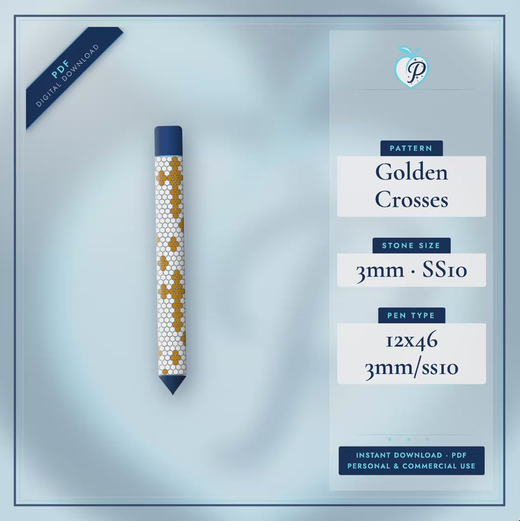Golden Crosses Pen Pattern (PDF ONLY)