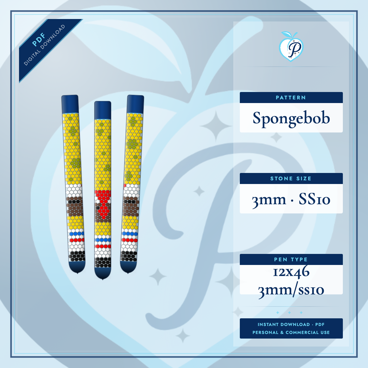 Spongebob Pen Pattern (PDF ONLY) – Peach's Crystals